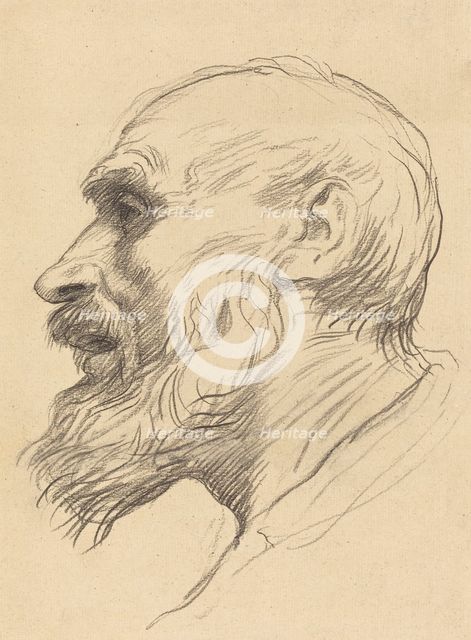 Head of an Old Man. Creator: Alphonse Legros.