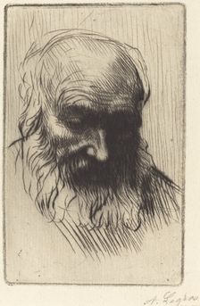 Head of an Old Man (Etude de tete). Creator: Alphonse Legros