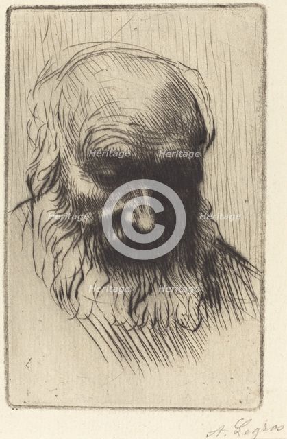 Head of an Old Man (Etude de tete). Creator: Alphonse Legros.