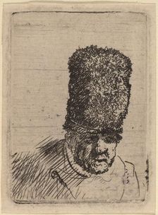 Head of an Old Man in High Fur Cap. Creator: Rembrandt Harmensz van Rijn