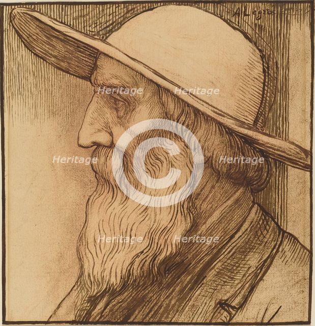 Head of an Old Man with a Wide-Brimmed Hat. Creator: Alphonse Legros.