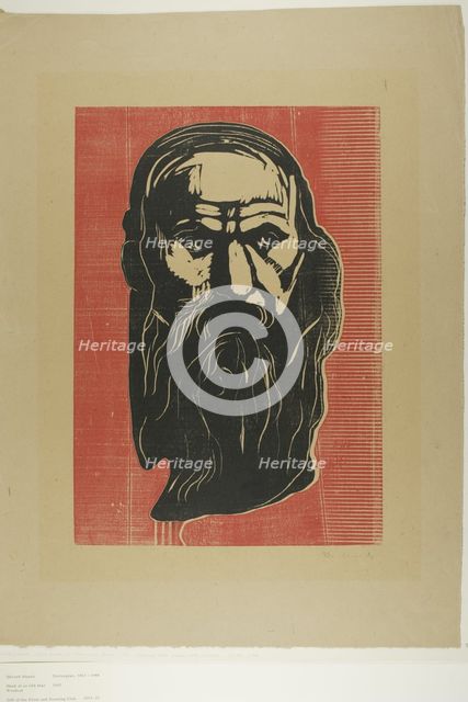 Head of an Old Man with Beard, 1902. Creator: Edvard Munch.
