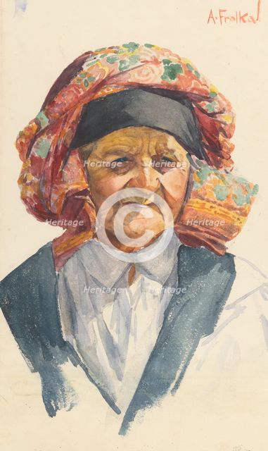 Head of an old woman, 1905-1925. Creator: Anton Frolka.
