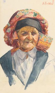 Head of an old woman, 1905-1925. Creator: Anton Frolka