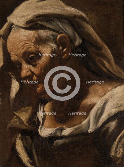 Head of an Old Woman, after 1610. Creator: Orazio Borgianni.