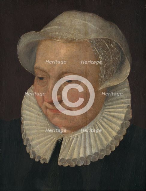 Head of an Old Woman in a Bonnet, 1600-1615. Creator: Unknown.