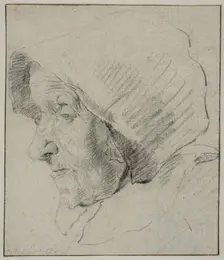 Head of an Old Woman in a Hood. Creator: Cornelis de Visscher