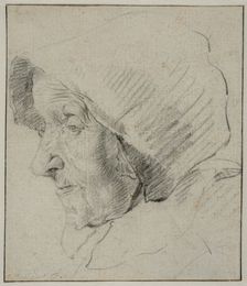 Head of an Old Woman in a Hood. Creator: Cornelis de Visscher