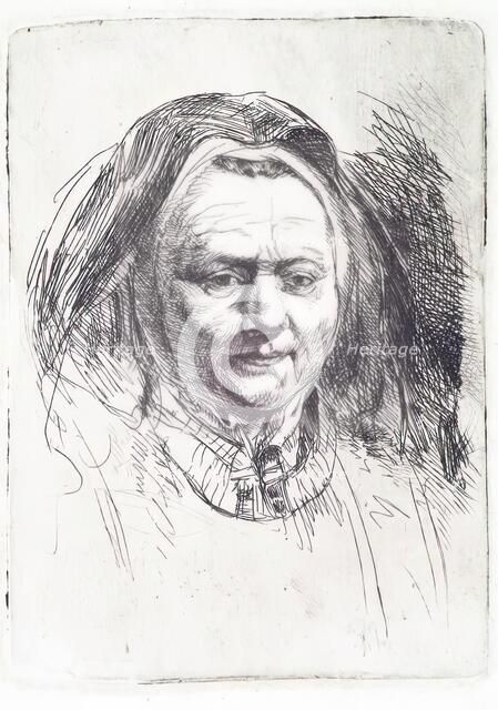Head of an Old Woman (in the style of Rembrandt), (c1620s), c1820s. Creator: Andrew Geddes.