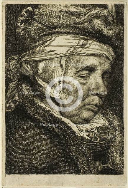 Head of an Old Woman, n.d. Creator: Cornelis de Visscher.