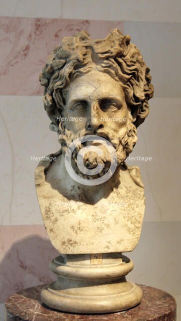 Head of Asklepios, Greek God of Healing. Artist: Unknown