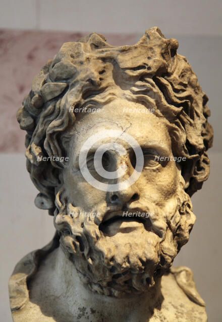 Head of Asklepios, Greek God of Healing. Artist: Unknown