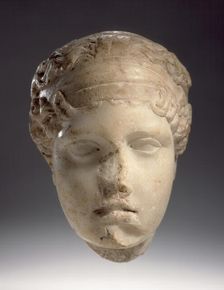 Head of Aphrodite, 2nd century copy of a Greek original of c.450-440 B.C.. Creator: Unknown