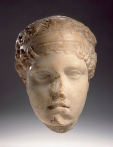 Head of Aphrodite, 2nd century copy of a Greek original of c.450-440 B.C.. Creator: Unknown