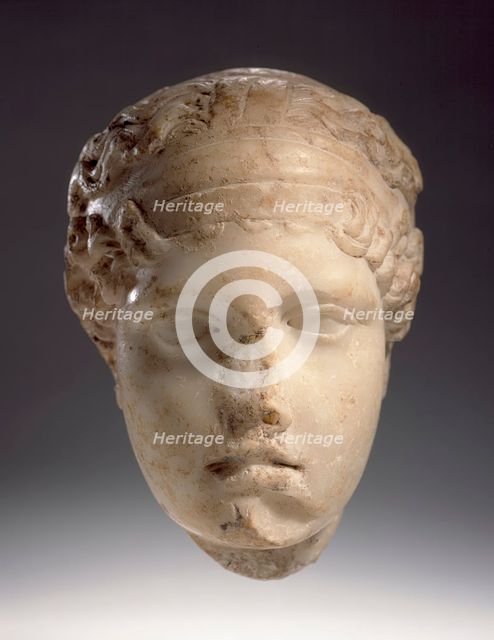 Head of Aphrodite, 2nd century copy of a Greek original of c.450-440 B.C.. Creator: Unknown.