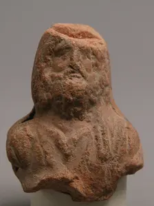 Head of Beadered Man, Coptic, 4th-7th century. Creator: Unknown