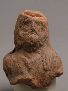 Head of Beadered Man, Coptic, 4th-7th century. Creator: Unknown