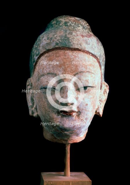 'Head of Buddha', (From the Ruins of old Idikutshari near Turfan), 8th-9th century. Artist: Unknown