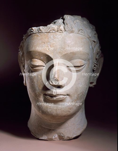 Head of Buddha Shakyamuni, 4th century. Creator: Unknown.