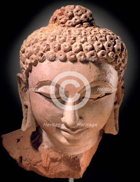 Head of Buddha Shakyamuni, between 375 and 400. Creator: Unknown.