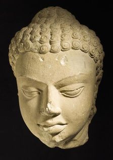 Head of Buddha Shakyamuni, c.475. Creator: Unknown
