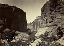 Head of Cañon de Chelle, Looking Down. Walls about 1200 feet in height, 1873. Creator: Tim O'Sullivan
