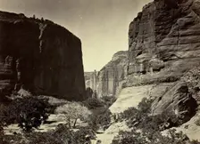 Head of Cañon de Chelle, Looking Down. Walls about 1200 feet in height, 1873. Creator: Tim O'Sullivan