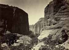 Head of Cañon de Chelle, Looking Down. Walls about 1200 feet in height, 1873. Creator: Tim O'Sullivan