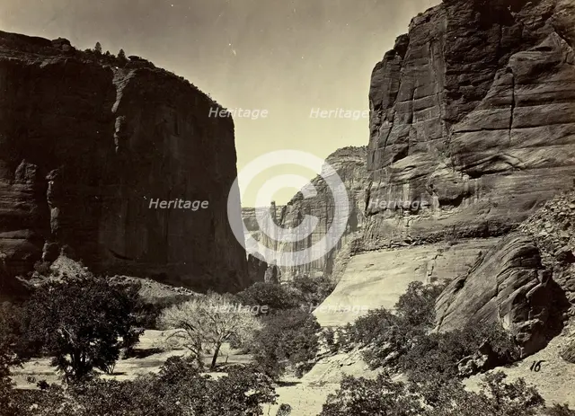 Head of Cañon de Chelle, Looking Down. Walls about 1200 feet in height, 1873. Creator: Tim O'Sullivan.