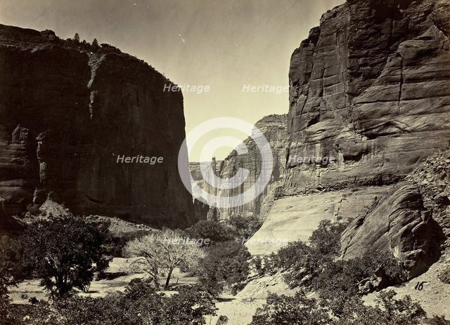 Head of Cañon de Chelle, Looking Down. Walls about 1200 feet in height, 1873. Creator: Tim O'Sullivan.