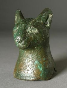 Head of Cat, Probably Ptolemaic Period (323-30 BCE). Creator: Unknown