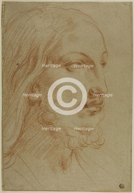 Head of Christ, c.1655. Creator: Giovanni Andrea Sirani.