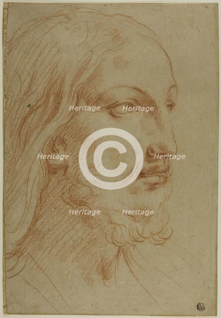 Head of Christ, c.1655. Creator: Giovanni Andrea Sirani.