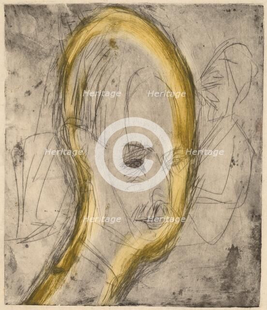 Head of Dr. Bauer, 1921. Creator: Ernst Kirchner.