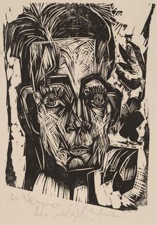 Head of Dr. Robert Binswanger (the Student), 1917-1918. Creator: Ernst Kirchner