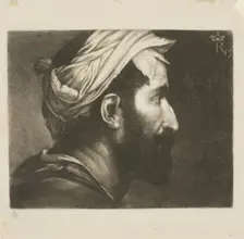 Head of Executioner, from John Evelyn's Sculptura, 1755. Creator: Richard Houston