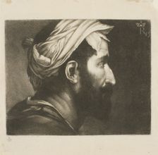 Head of Executioner, from John Evelyn's Sculptura, 1755. Creator: Richard Houston
