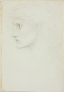 Head of Girl Facing Left, c. 1873-77. Creator: Sir Edward Coley Burne-Jones