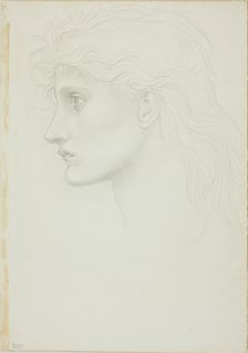 Head of Girl Facing Left, c. 1873-77. Creator: Sir Edward Coley Burne-Jones