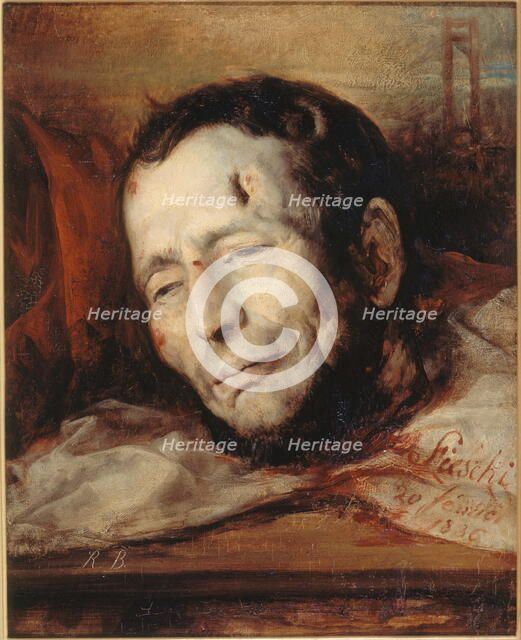 Head of Giuseppe Fieschi (1790-1836), after his execution, 1836. Creator: Jacques-Raymond Brascassat.