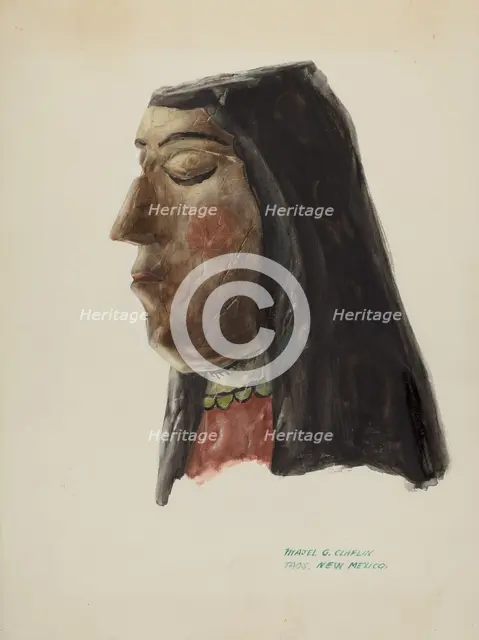 Head of Guadalupe, c. 1938. Creator: Majel G. Claflin.