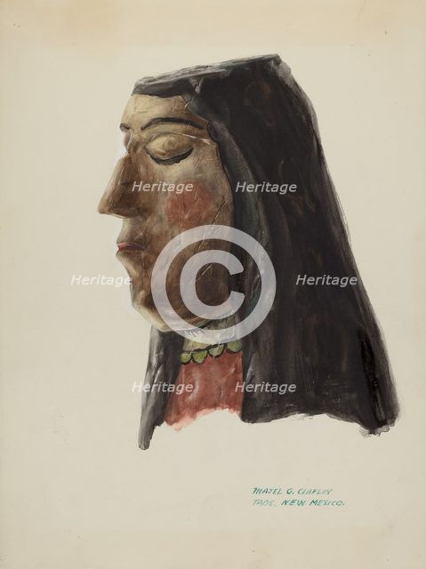 Head of Guadalupe, c. 1938. Creator: Majel G. Claflin.