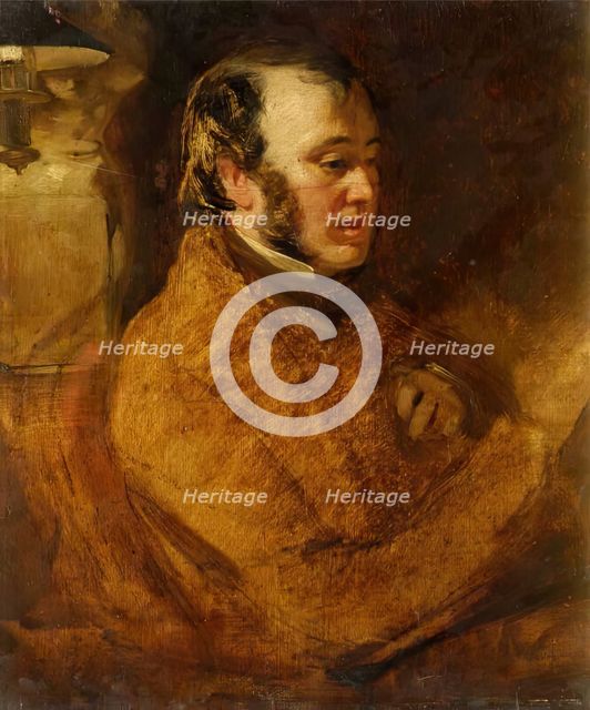 Head of John Phillip, RA, 1847. Creator: Charles Gow.