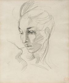 Head of Liberty, between early and mid-19th century. Creator: Eugene Delacroix