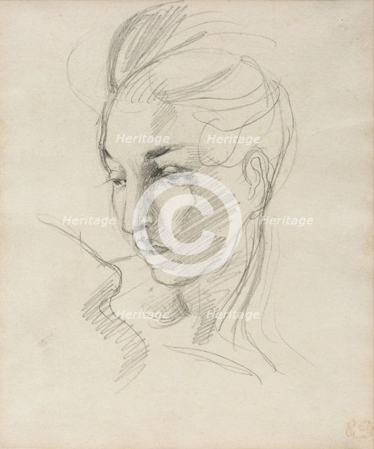 Head of Liberty, between early and mid-19th century. Creator: Eugene Delacroix.