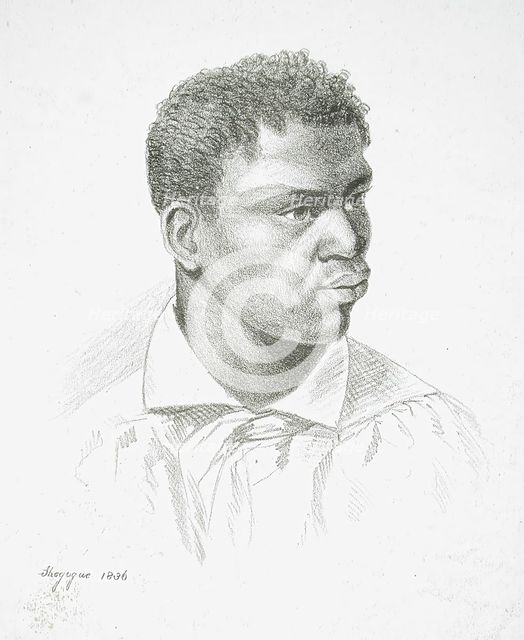 Head of Man, 1836. Creator: James Hamilton Shegogue.