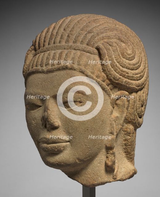 Head of Male Deity, possibly Aiyanar , first half of the 600s. Creator: Unknown.