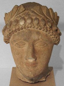 Head of Male Votary with Wreath, about 500-480 BC. Creator: Unknown