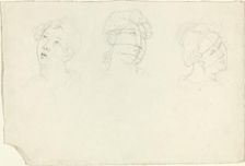 Head of Mary Magdalen and Two Saints (?). Creator: John Flaxman