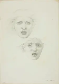 Head of Medusa, two studies for Rondanini Medusa, c. 1873-77. Creator: Sir Edward Coley Burne-Jones